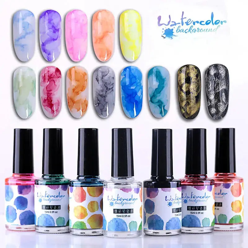 Watercolor Nail Ink Rieworkes