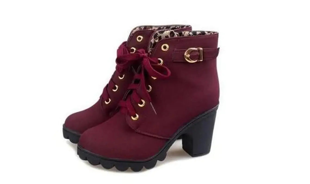 Autumn Winter Thick Heeled Woman Boots Rieworkes
