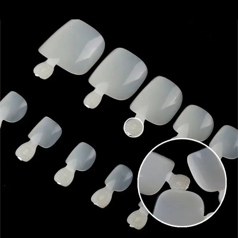 Natural White False Toe Nails Rieworkes