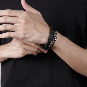 Braided Leather Bracelets for Men Rieworkes