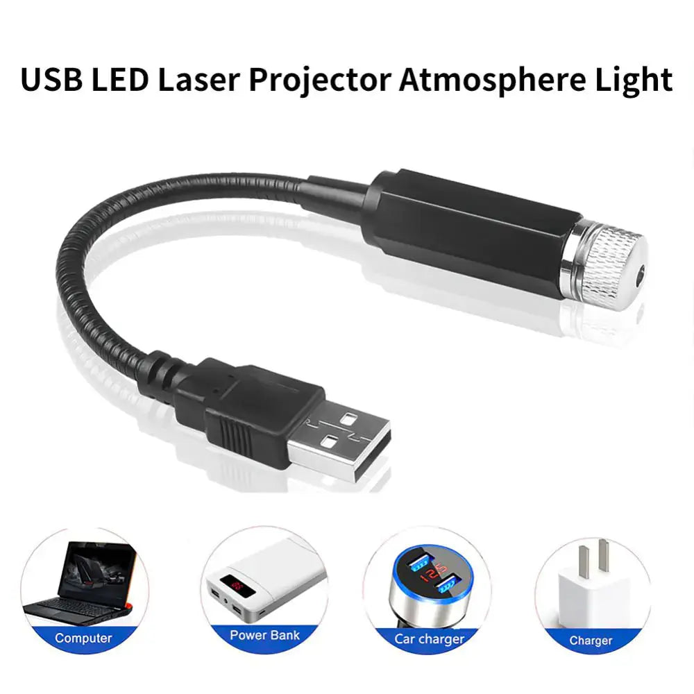 Mini LED Car Night Light Roof Projector Rieworkes