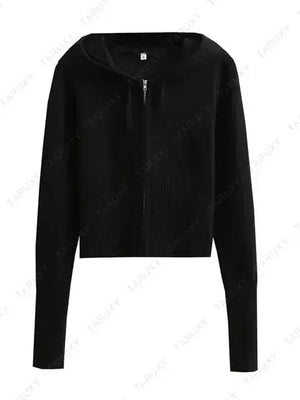 Knitted Hoodie Cropped Top And Pants Set Rieworkes