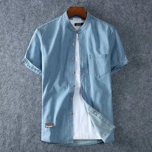 Plus Size Denim Shirt Men Rieworkes