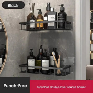 Easy Mount Bath Organizer: No-Drill Wall-Mounted Shelves Amazingly Happy Store