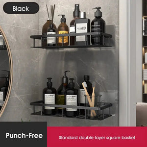 Easy Mount Bath Organizer: No-Drill Wall-Mounted Shelves Amazingly Happy Store