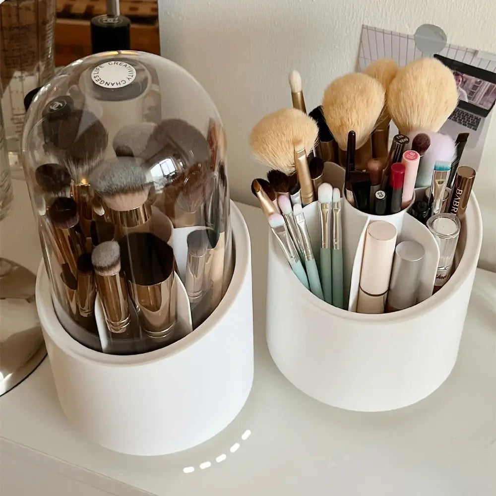 Desktop Makeup Brush Storage Bucket Cup Holder with Lid cute storage Store