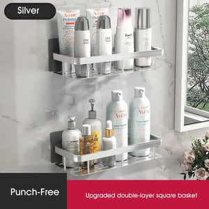 Easy Mount Bath Organizer: No-Drill Wall-Mounted Shelves Amazingly Happy Store