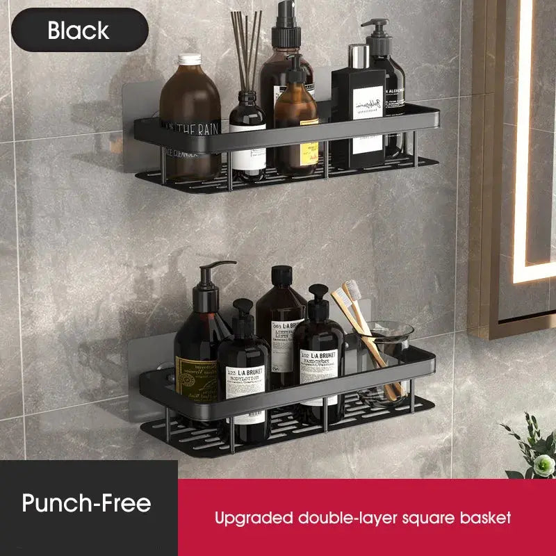 Easy Mount Bath Organizer: No-Drill Wall-Mounted Shelves Amazingly Happy Store