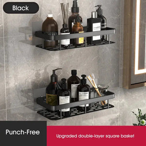 Easy Mount Bath Organizer: No-Drill Wall-Mounted Shelves Amazingly Happy Store