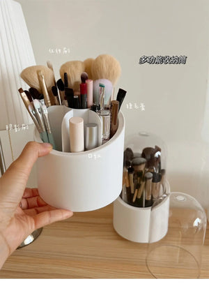 Desktop Makeup Brush Storage Bucket Cup Holder with Lid cute storage Store