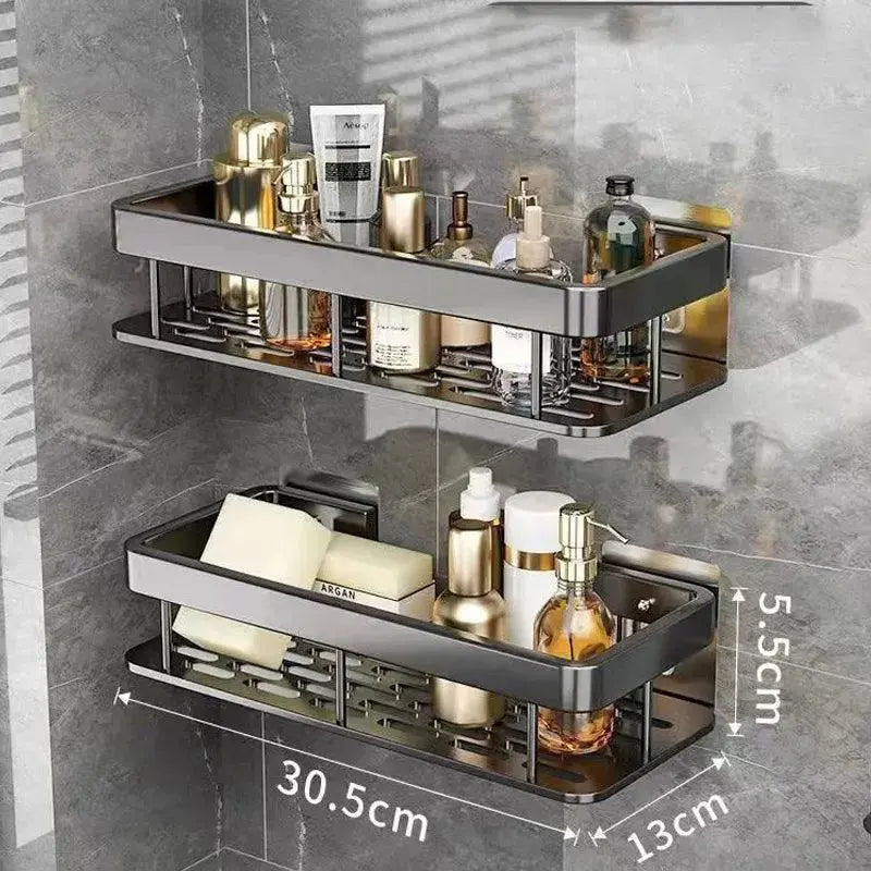 Easy Mount Bath Organizer: No-Drill Wall-Mounted Shelves Amazingly Happy Store