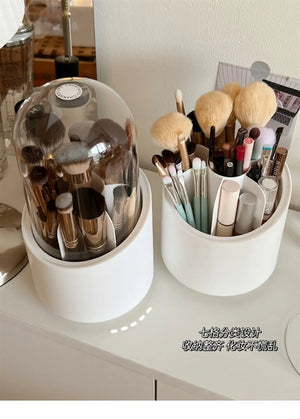 Desktop Makeup Brush Storage Bucket Cup Holder with Lid cute storage Store