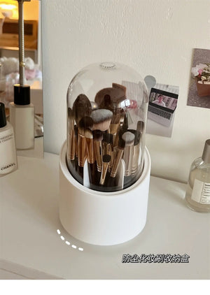 Desktop Makeup Brush Storage Bucket Cup Holder with Lid cute storage Store