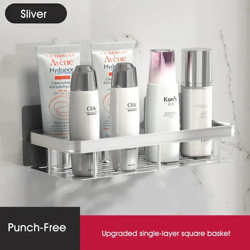 Easy Mount Bath Organizer: No-Drill Wall-Mounted Shelves Amazingly Happy Store