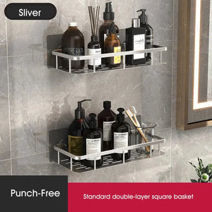 Easy Mount Bath Organizer: No-Drill Wall-Mounted Shelves Amazingly Happy Store