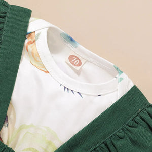 Three Pcs Girls Cotton Set. Romper, Strap Skirt And Headband lioraitiin Official Store