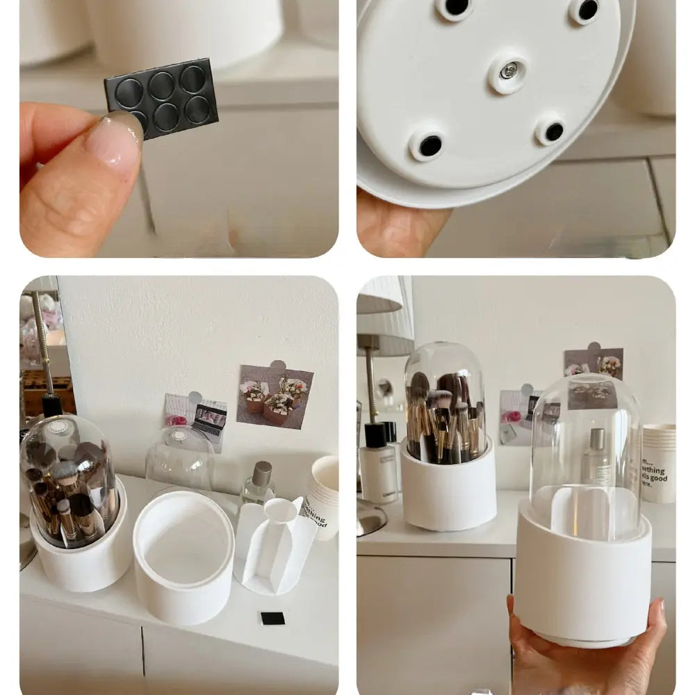 Desktop Makeup Brush Storage Bucket Cup Holder with Lid cute storage Store