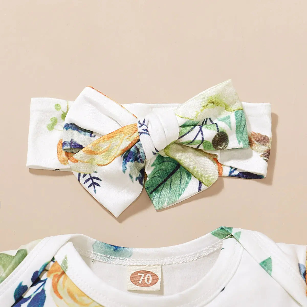 Three Pcs Girls Cotton Set. Romper, Strap Skirt And Headband lioraitiin Official Store