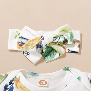 Three Pcs Girls Cotton Set. Romper, Strap Skirt And Headband lioraitiin Official Store