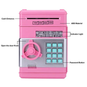 Electronic Piggy Bank ATM Mini Money Box Safety Password Chewing Coin Cash Deposit Machine Christmas Gift for Children Kids Rieworkes