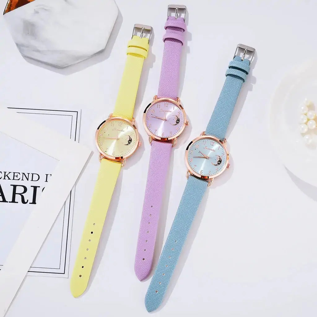 Moon Numbers Bracelet Watches Set Rieworkes