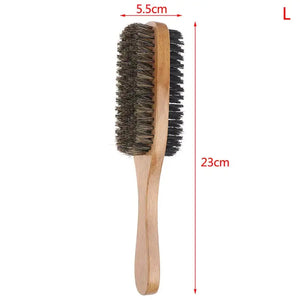 Men Boar Bristle Wooden Hair Brush Rieworkes