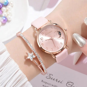 Moon Numbers Bracelet Watches Set Rieworkes