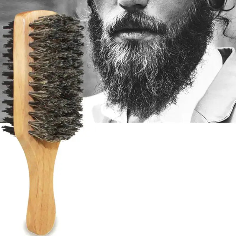 Men Boar Bristle Wooden Hair Brush Rieworkes