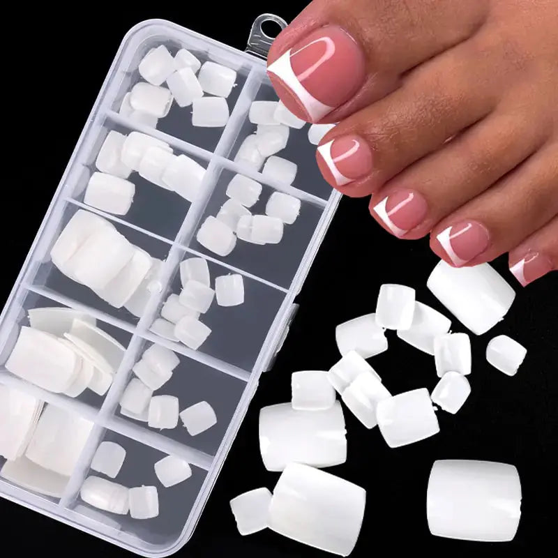 Natural White False Toe Nails Rieworkes