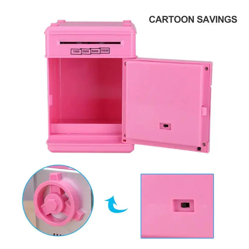Electronic Piggy Bank ATM Mini Money Box Safety Password Chewing Coin Cash Deposit Machine Christmas Gift for Children Kids Rieworkes