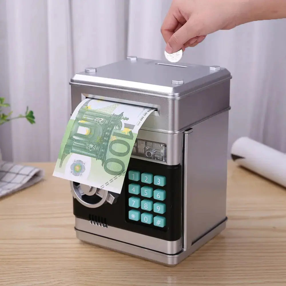 Electronic Piggy Bank ATM Mini Money Box Safety Password Chewing Coin Cash Deposit Machine Christmas Gift for Children Kids Rieworkes