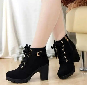 Autumn Winter Thick Heeled Woman Boots Rieworkes